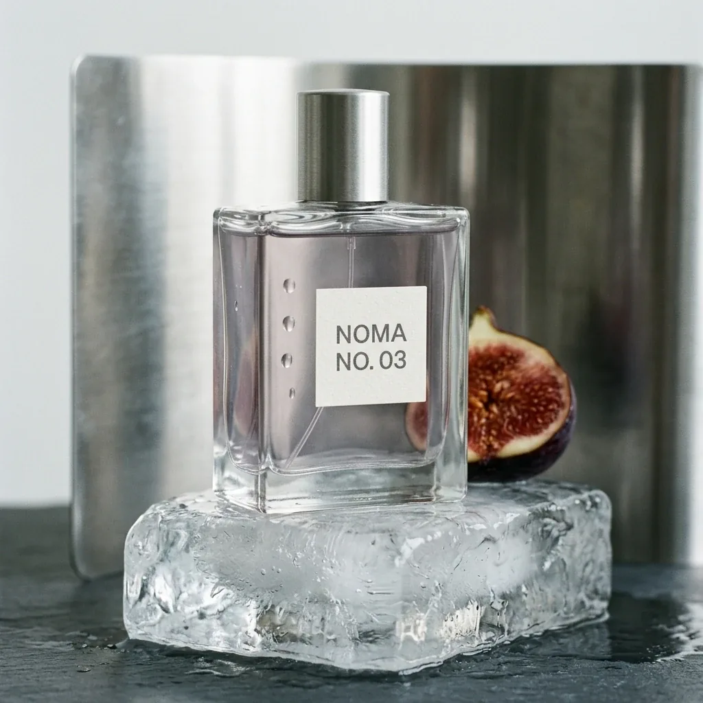 Nano Banana 2 生成的 NOMA 香水产品图